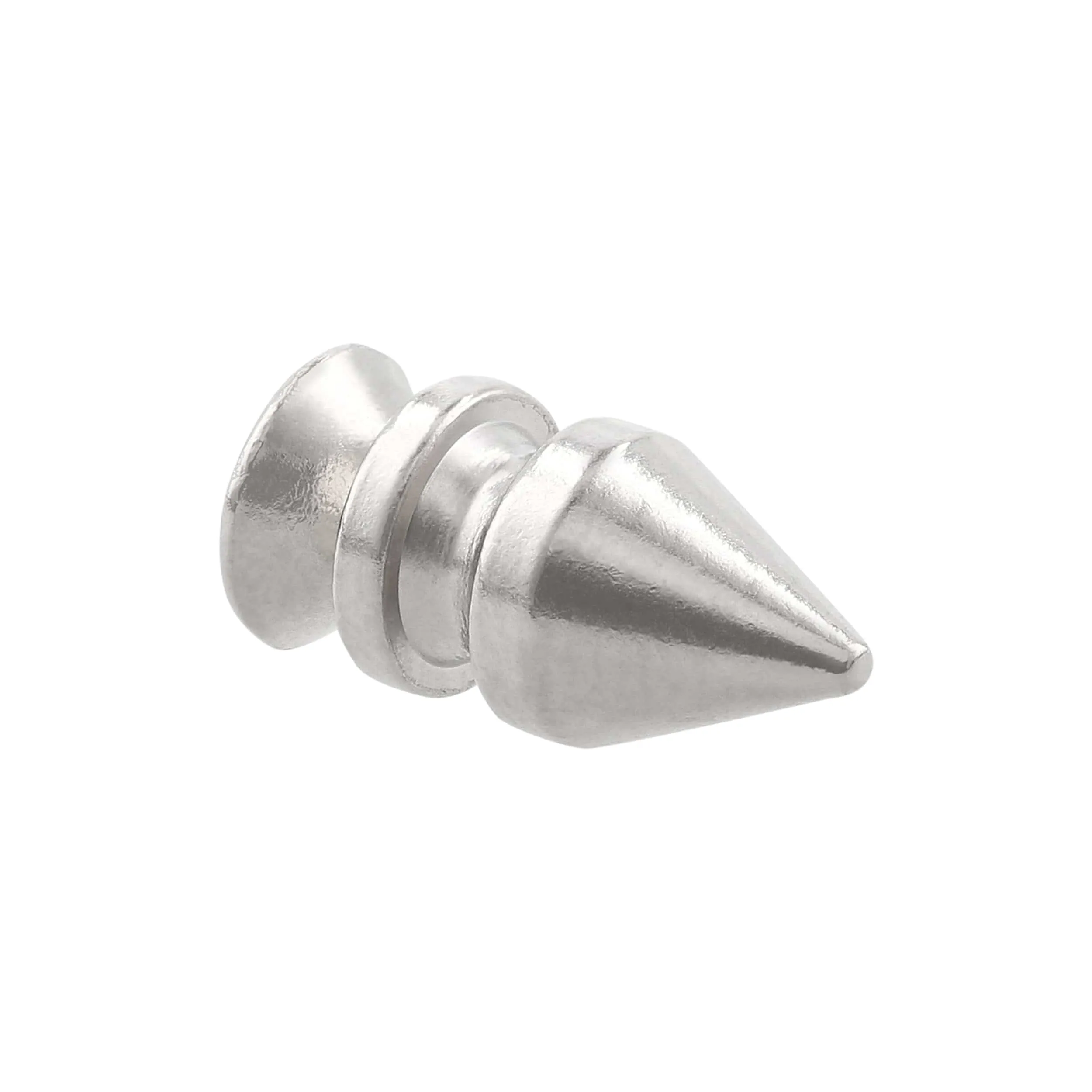 12mm Nickel, Spike Stud with Screw, Solid Brass - PK10, #C-1551
