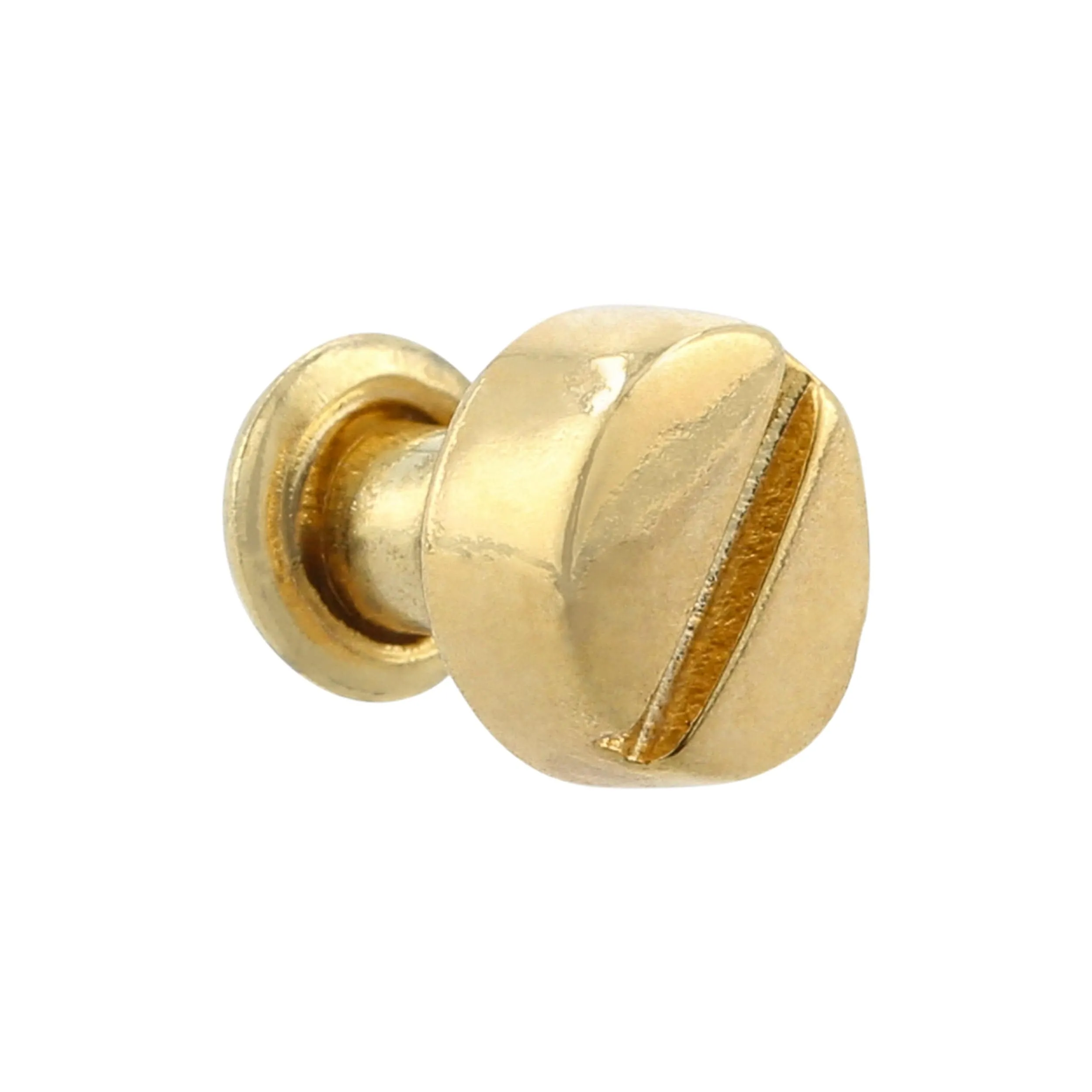 7mm Shiny Gold, Flat Screw Top Rivet Stud, Steel - PK5, #P-2850-GOLD