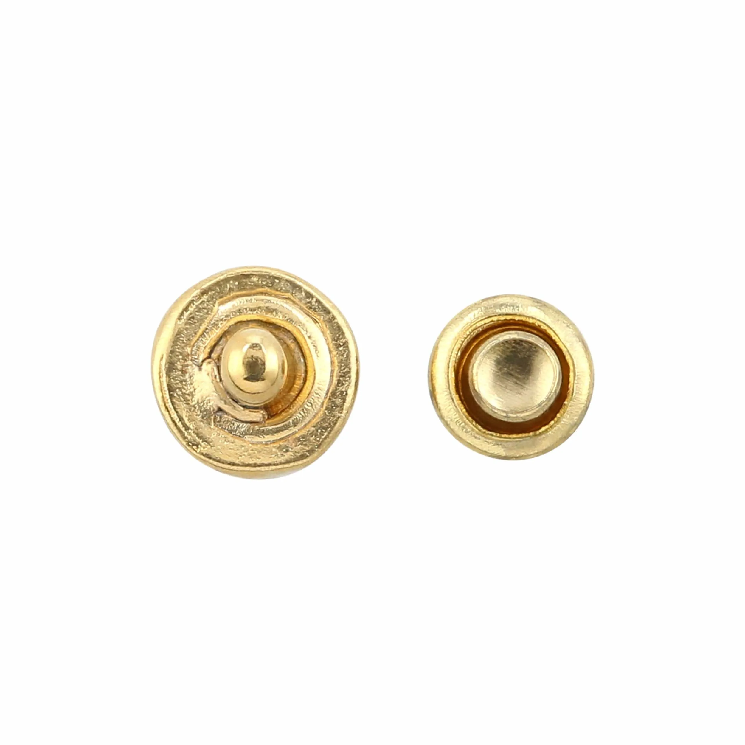 7mm Shiny Gold, Flat Screw Top Rivet Stud, Steel - PK5, #P-2850-GOLD