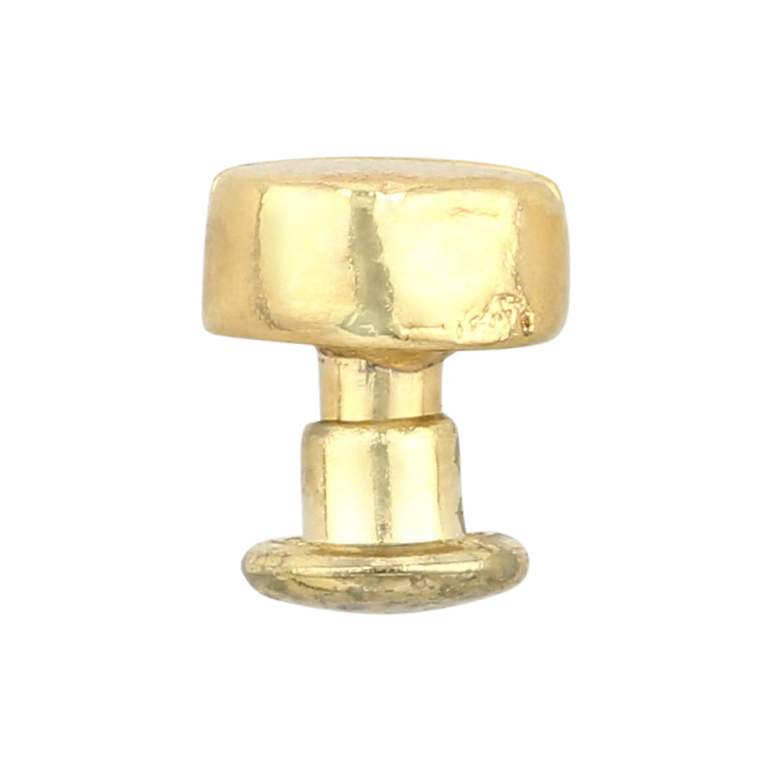 7mm Shiny Gold, Flat Screw Top Rivet Stud, Steel - PK5, #P-2850-GOLD