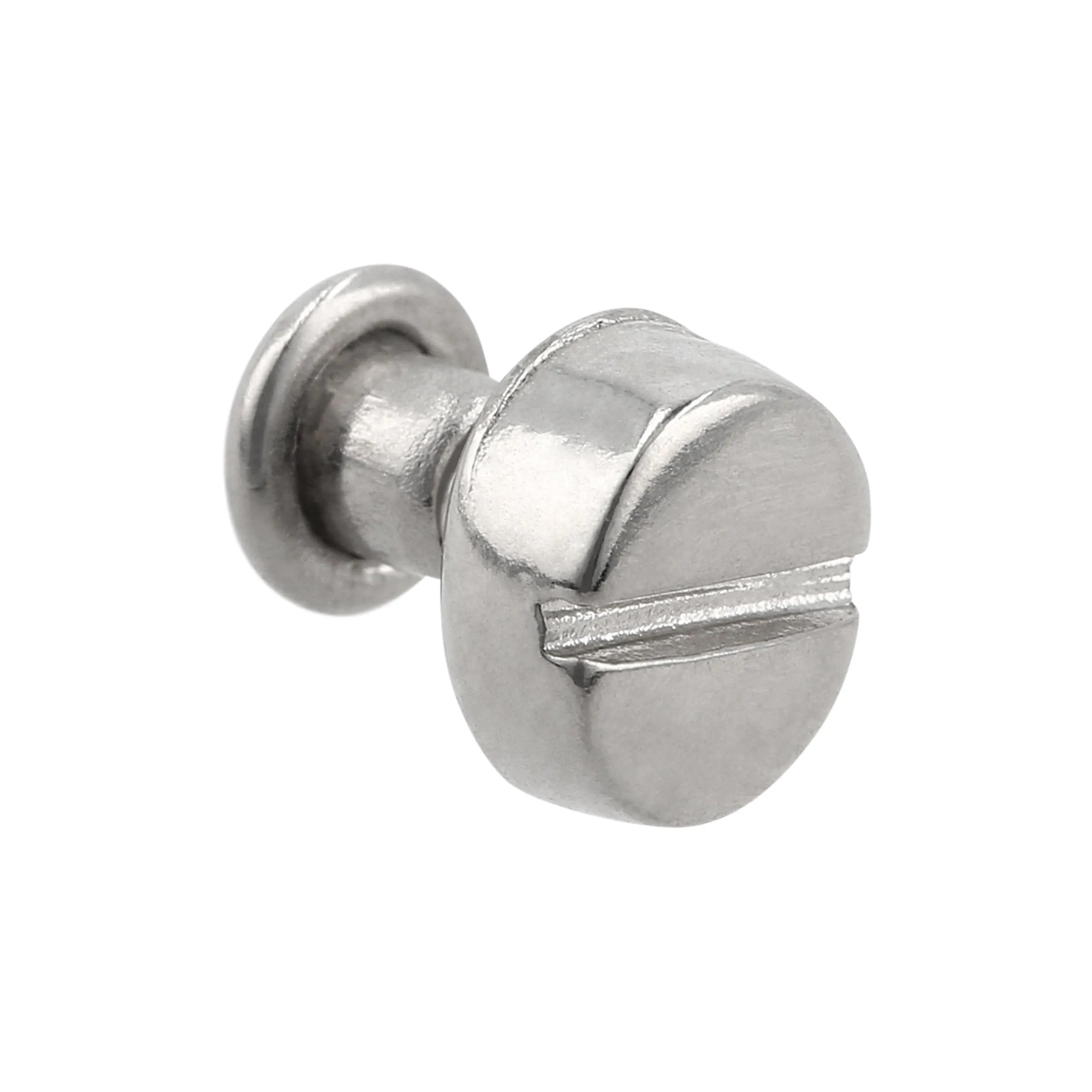 7mm Shiny Nickel, Flat Screw Top Rivet Stud, Steel - PK5, #P-2850-NIC