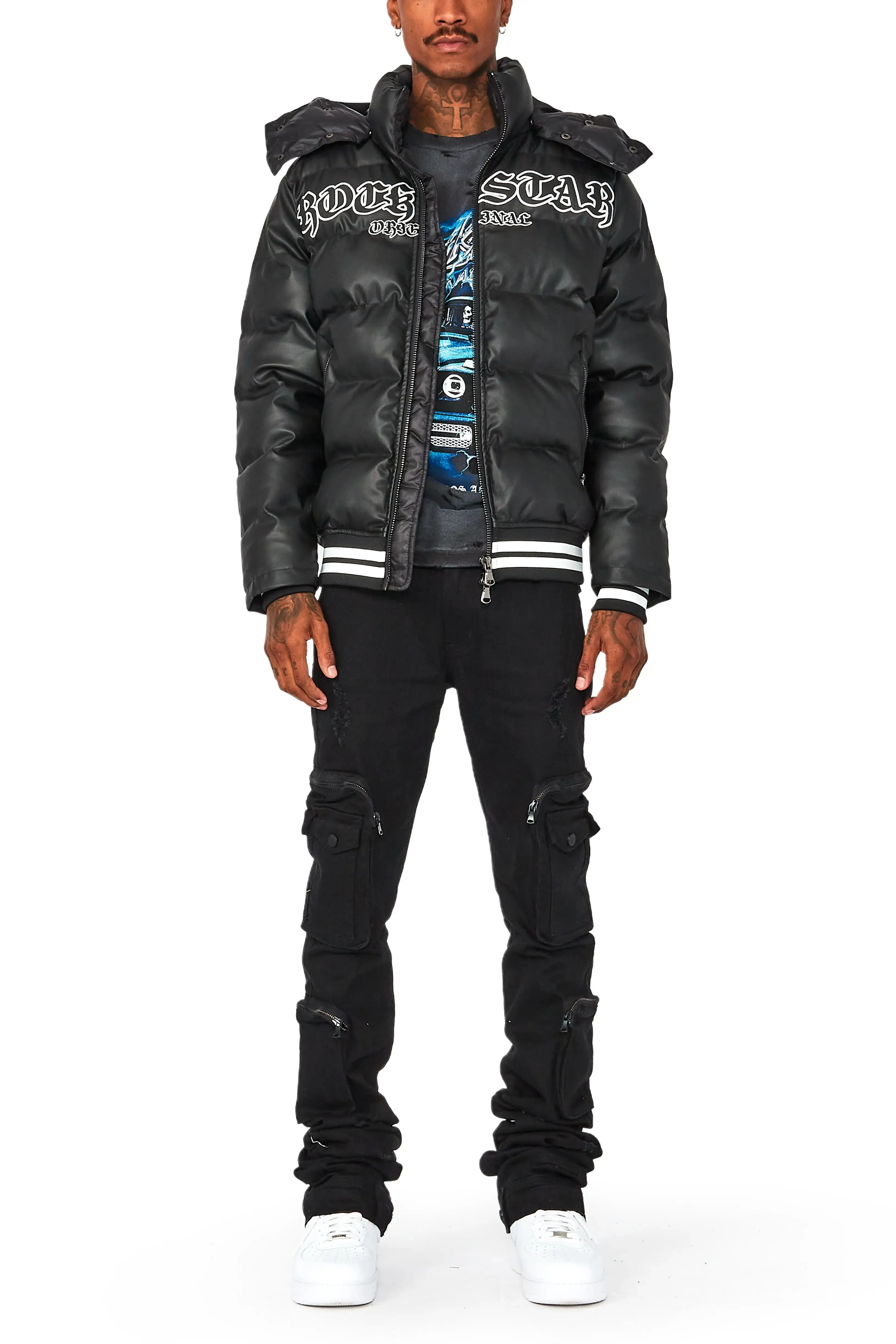 Achim Black Graphic Puffer Jacket