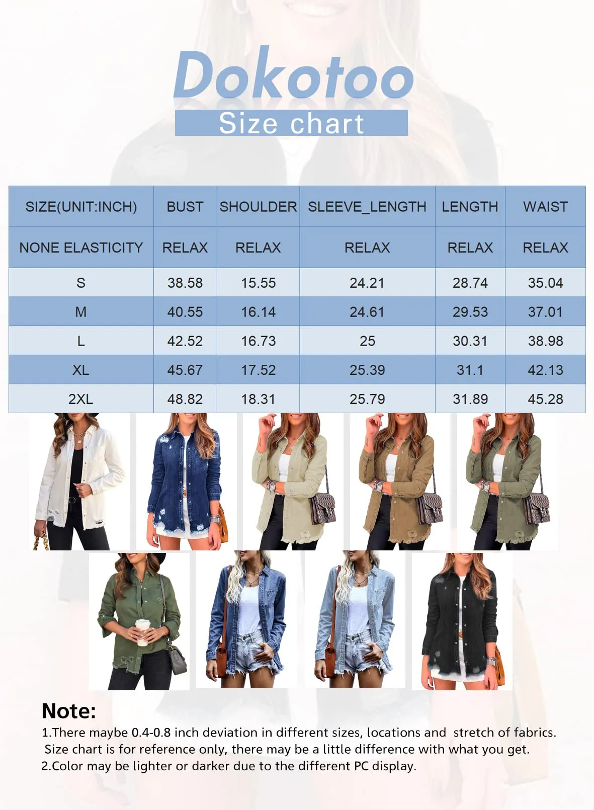 Apricot Women's Oversized Denim Jacket Casual Long Boyfriend Distresse Jean Jacket Autumn Spring - Dokotoo