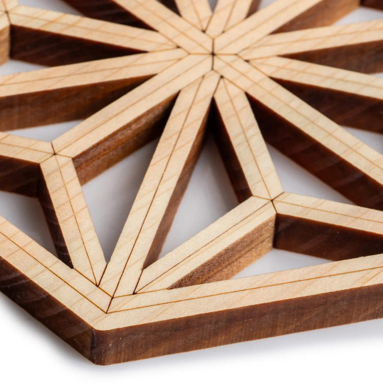 Asanoha Natural Wood Premium Japanese Coaster