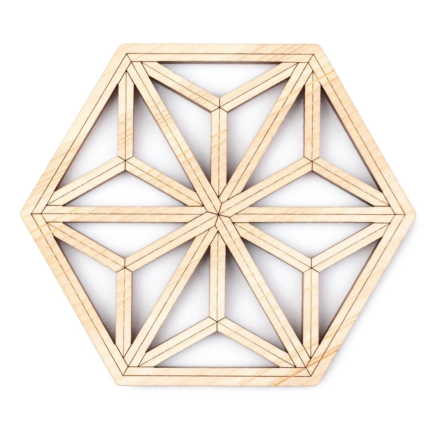 Asanoha Natural Wood Premium Japanese Coaster