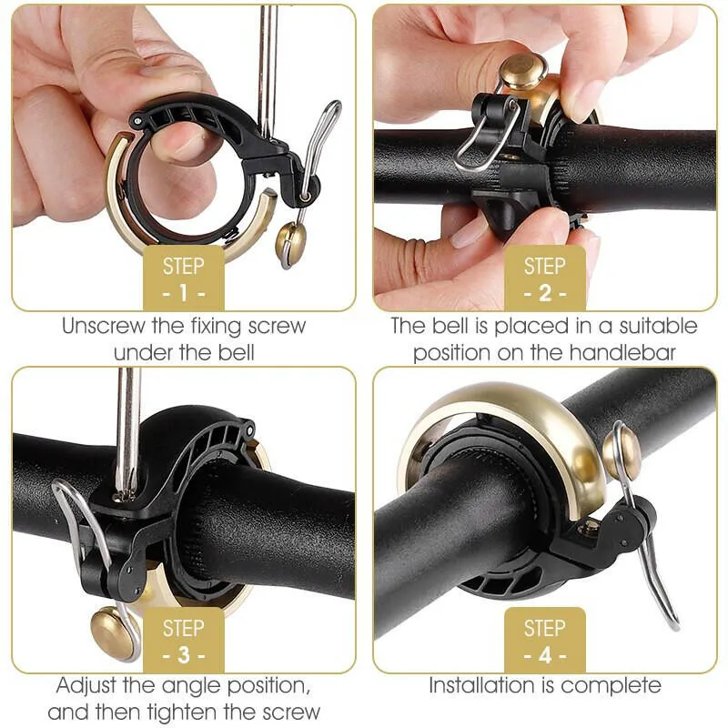Bicycle Bell Vintage Mini Copper Safety Warning Cycling Bell Handlebar Horn Aluminum Alloy MTB Road Bike Bell