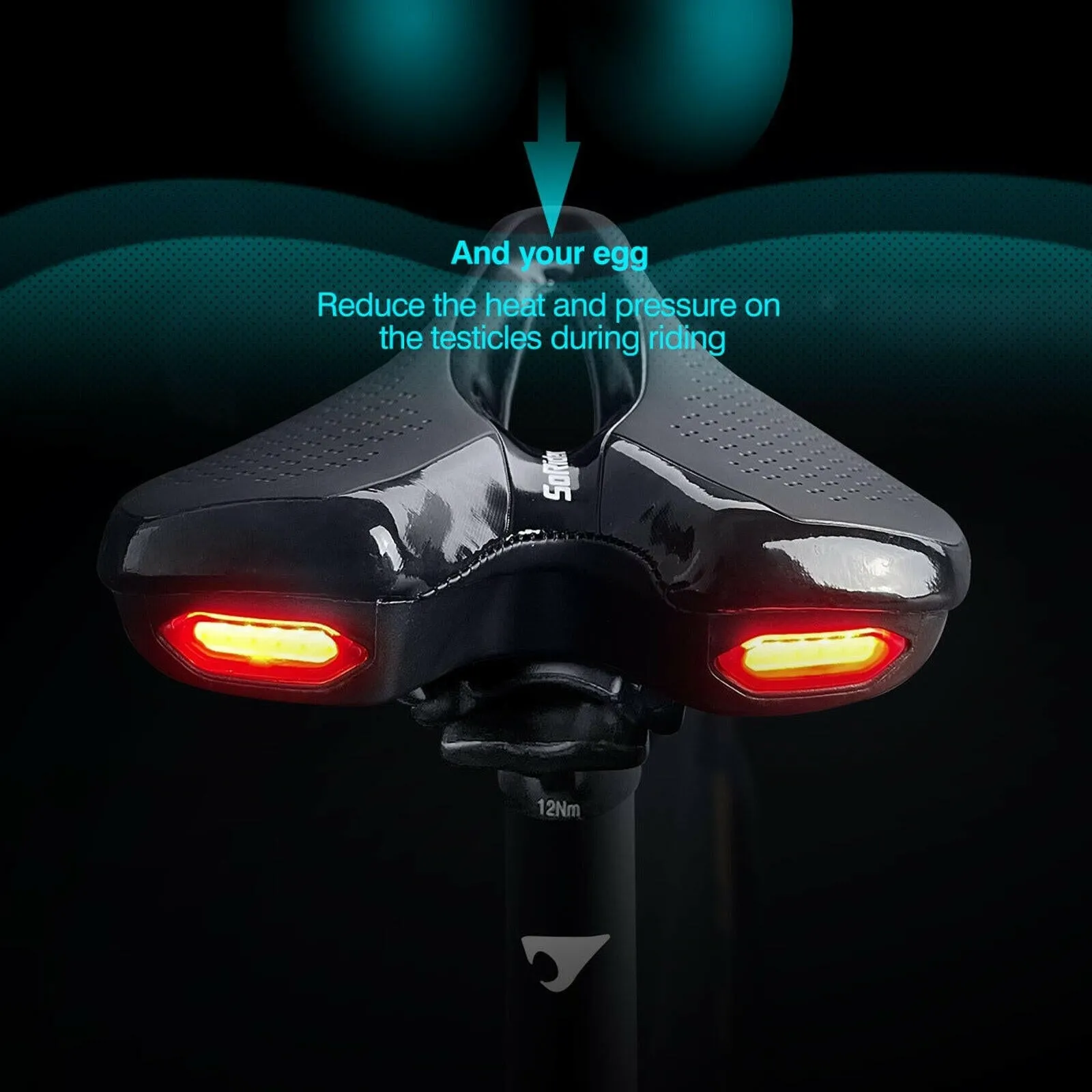 Bicycle Road MTB Bike SaddleSeat With Warning Taillight USB Charging Mountain Cycling Racing PU Breathable Soft Seat Cushion