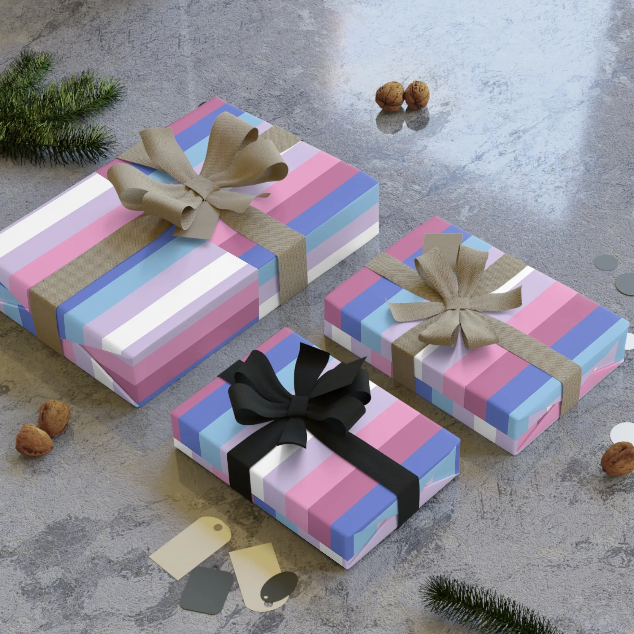Bigender Pride Gift Wrapping Paper Roll - Perfect for Birthdays and Celebrations