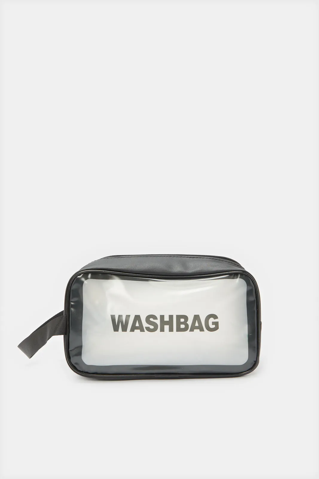 Black Printed Wash Bag