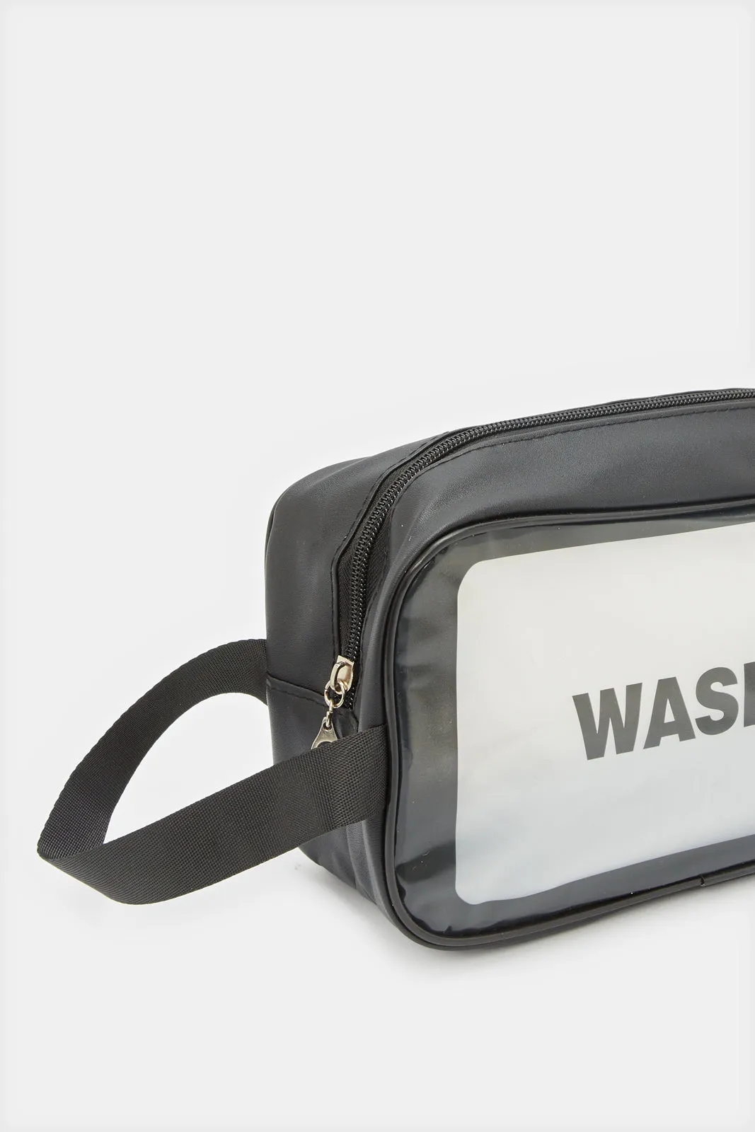 Black Printed Wash Bag