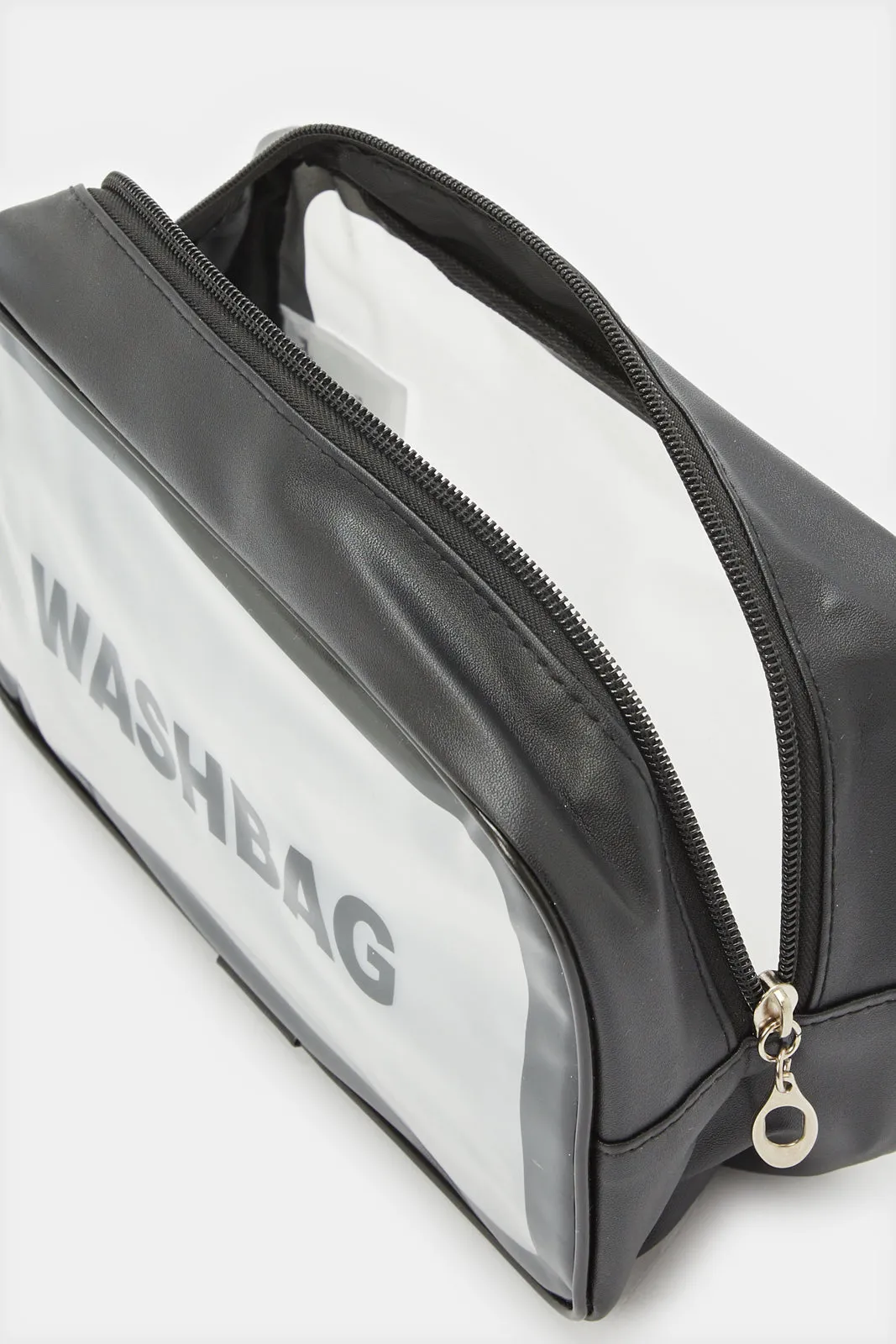 Black Printed Wash Bag