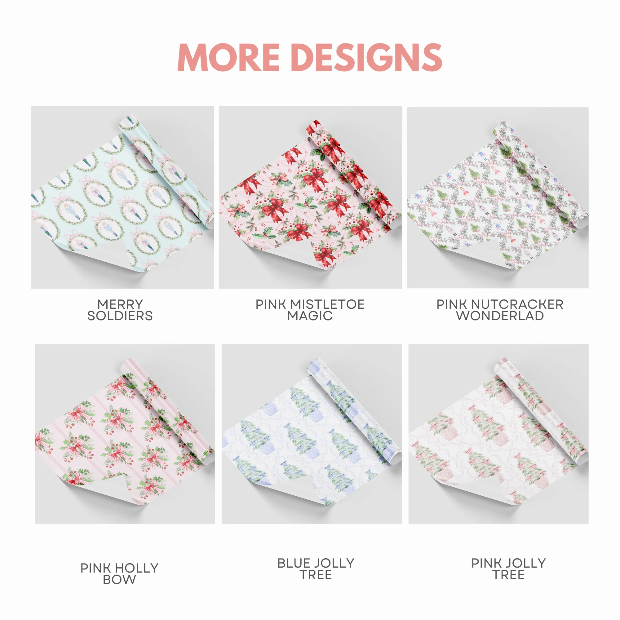 Blue Nutcracker Wonderland | Holiday Wrapping Paper Roll Christmas Gift Wrap Elegant Christmas Themed Decorative Paper for Eco-Friendly Holiday Gifting