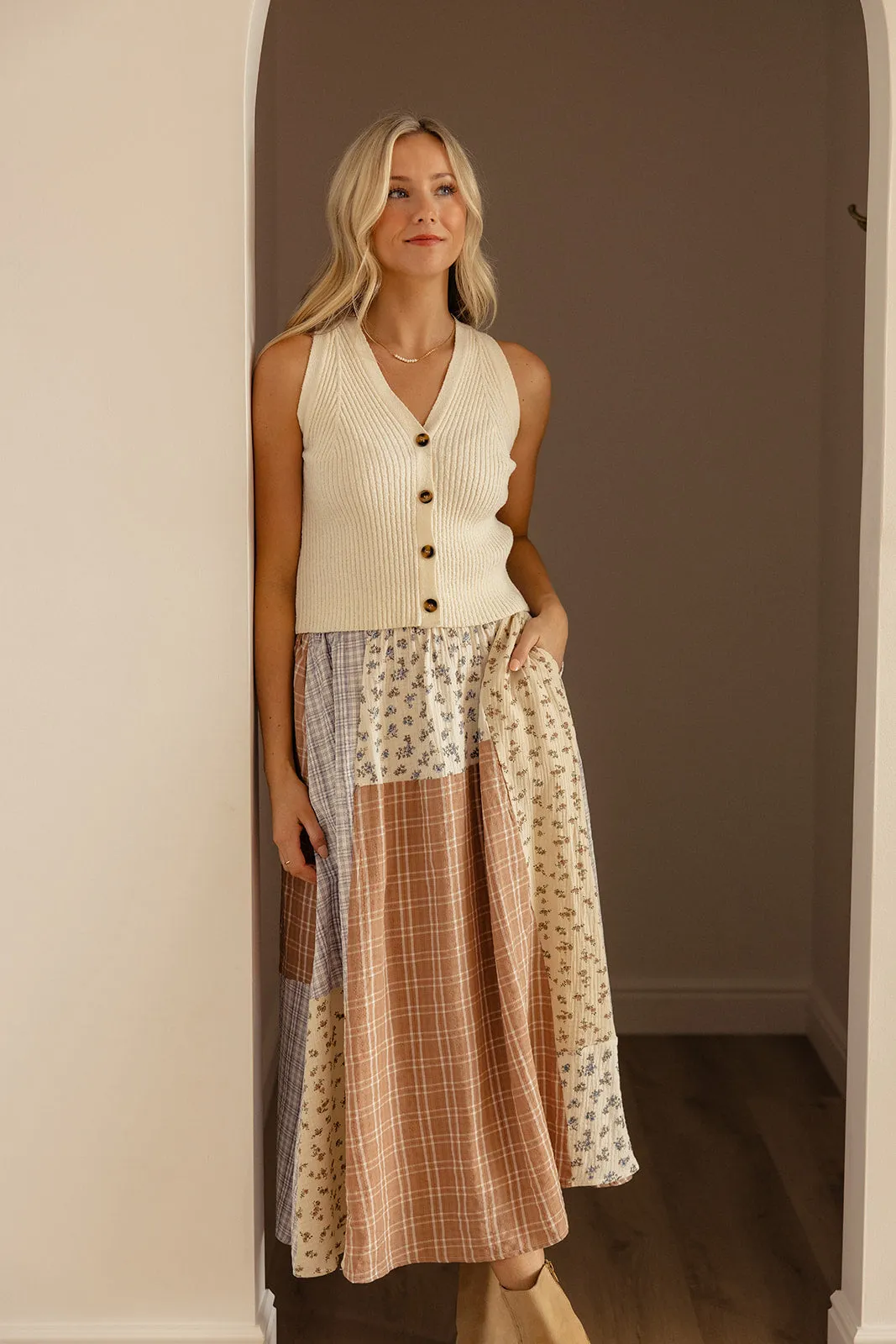 Brinkley Patchwork Maxi Skirt