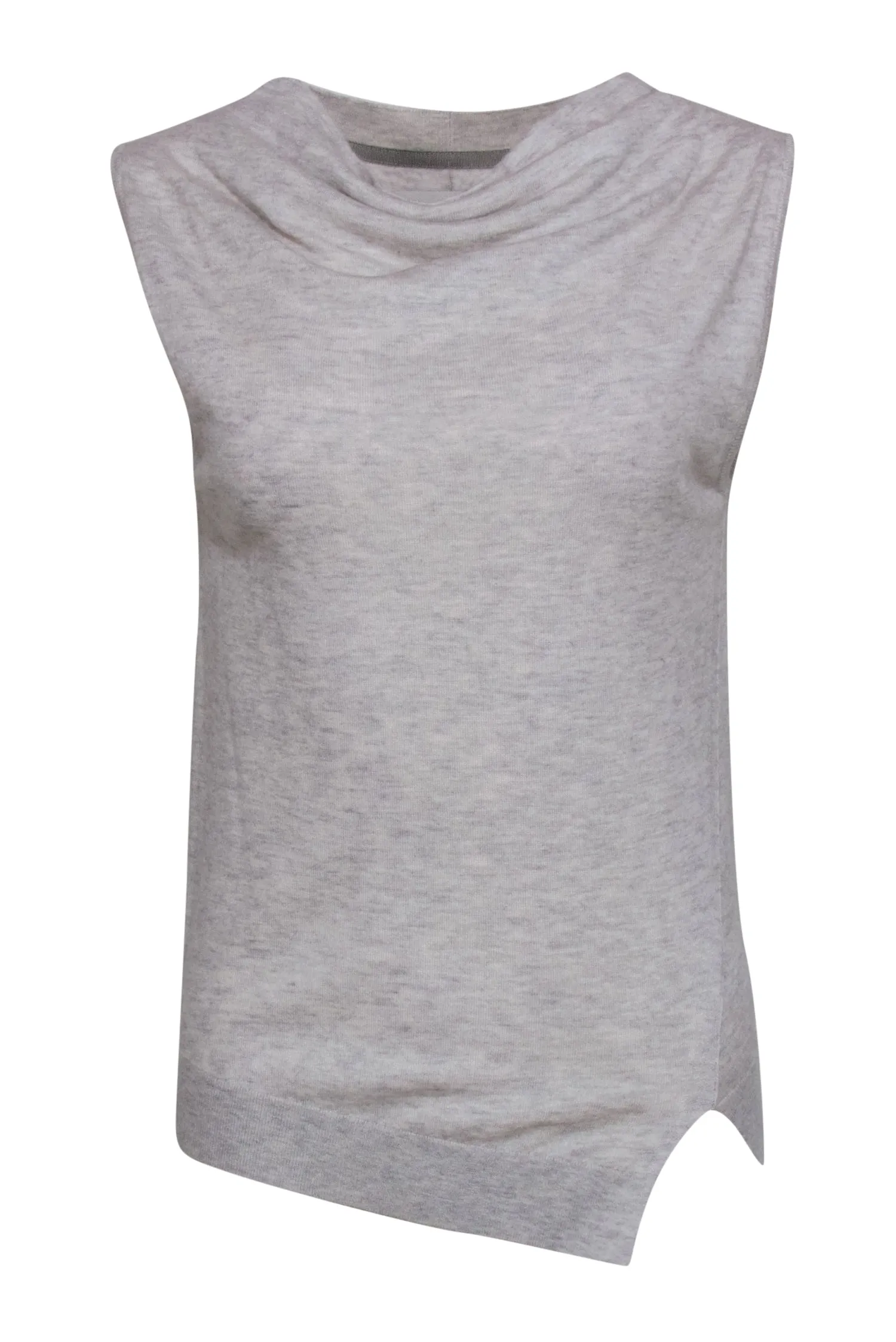Brochu Walker - Light Grey Cowl Neck Merino Wool Blend Sweater Vest Sz XS
