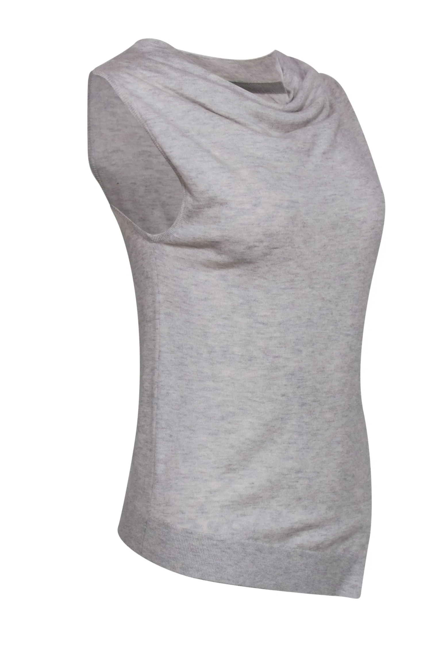 Brochu Walker - Light Grey Cowl Neck Merino Wool Blend Sweater Vest Sz XS