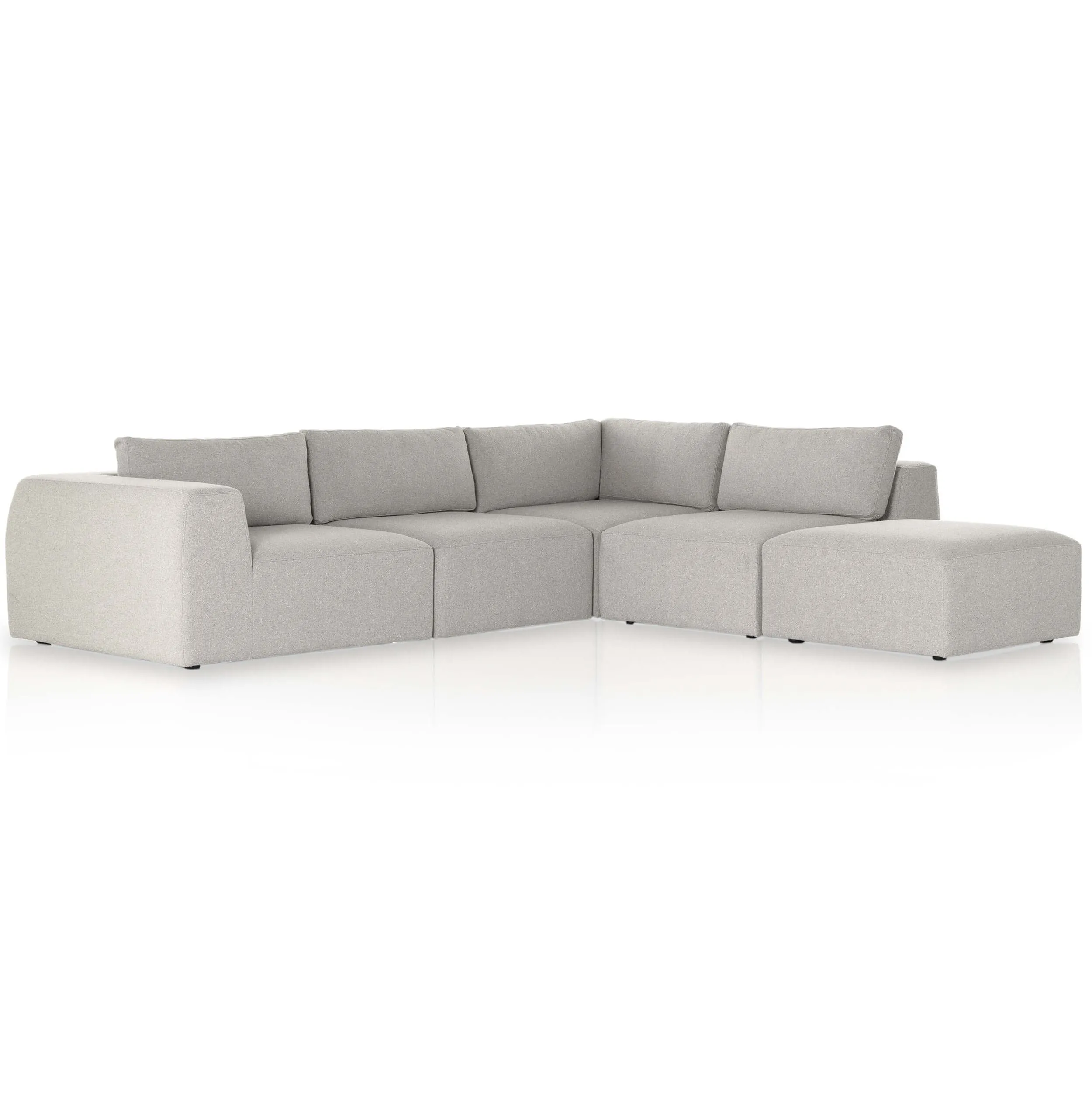 Brylee 4 Piece Sectional w/Ottoman, Torrance Silver