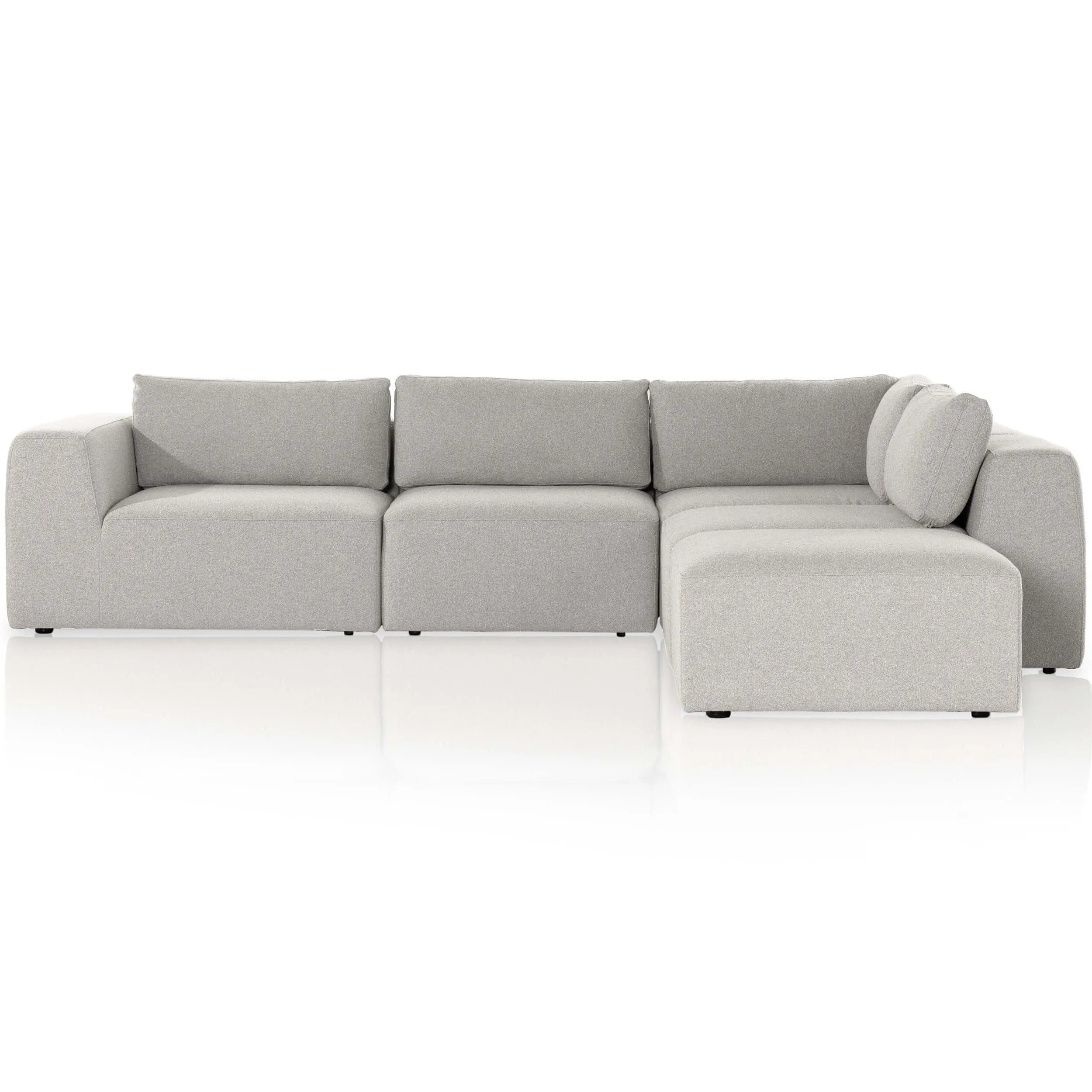 Brylee 4 Piece Sectional w/Ottoman, Torrance Silver