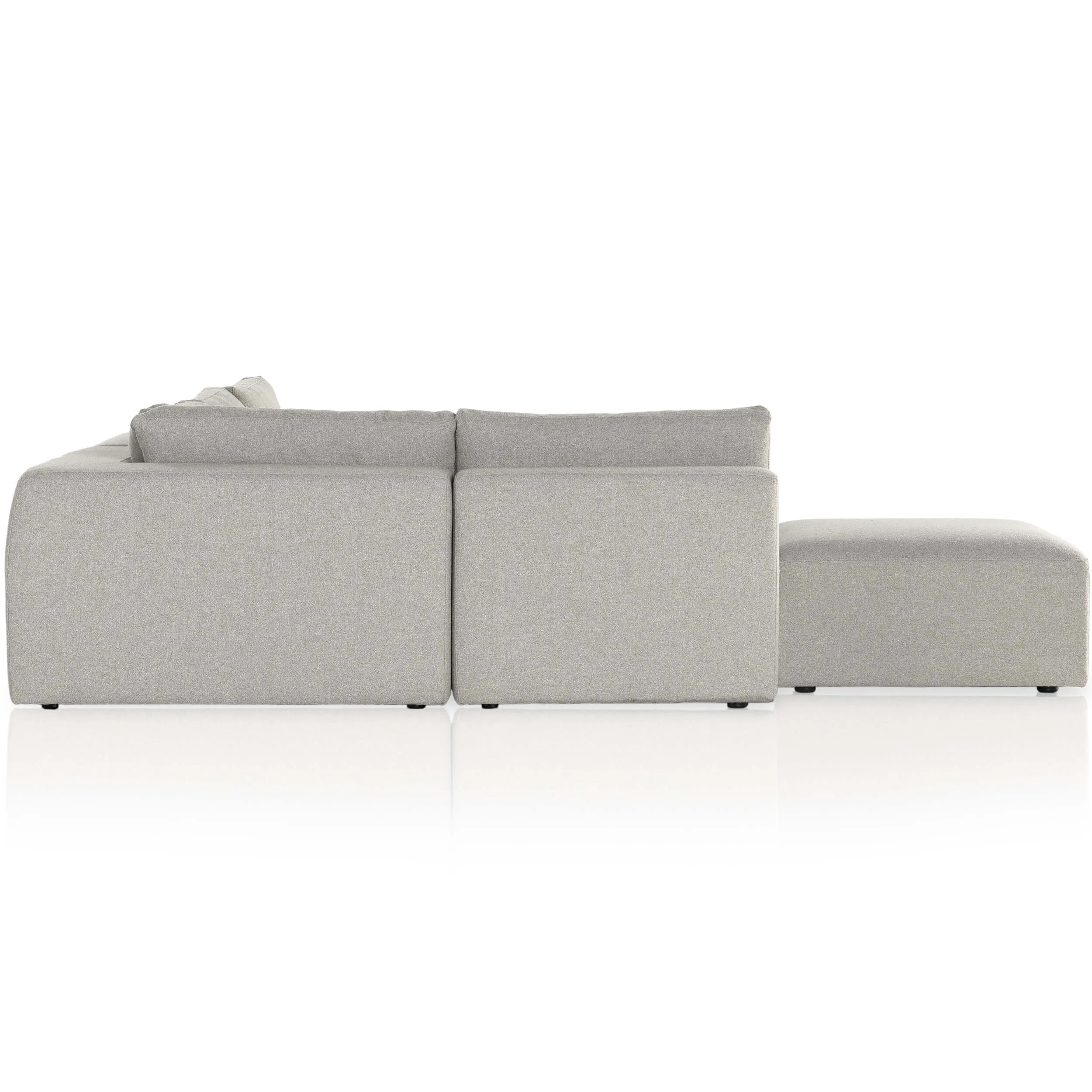 Brylee 4 Piece Sectional w/Ottoman, Torrance Silver