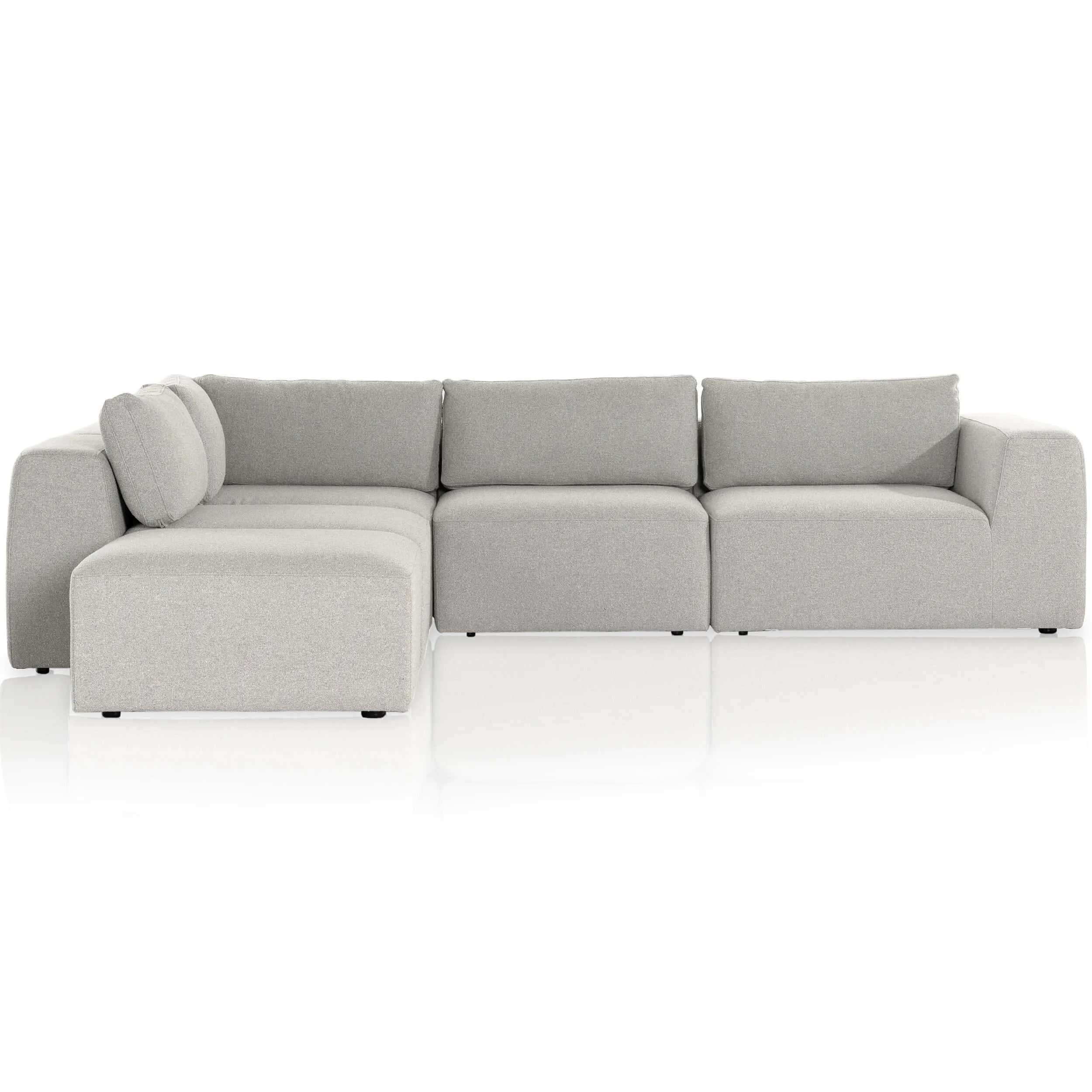 Brylee 4 Piece Sectional w/Ottoman, Torrance Silver