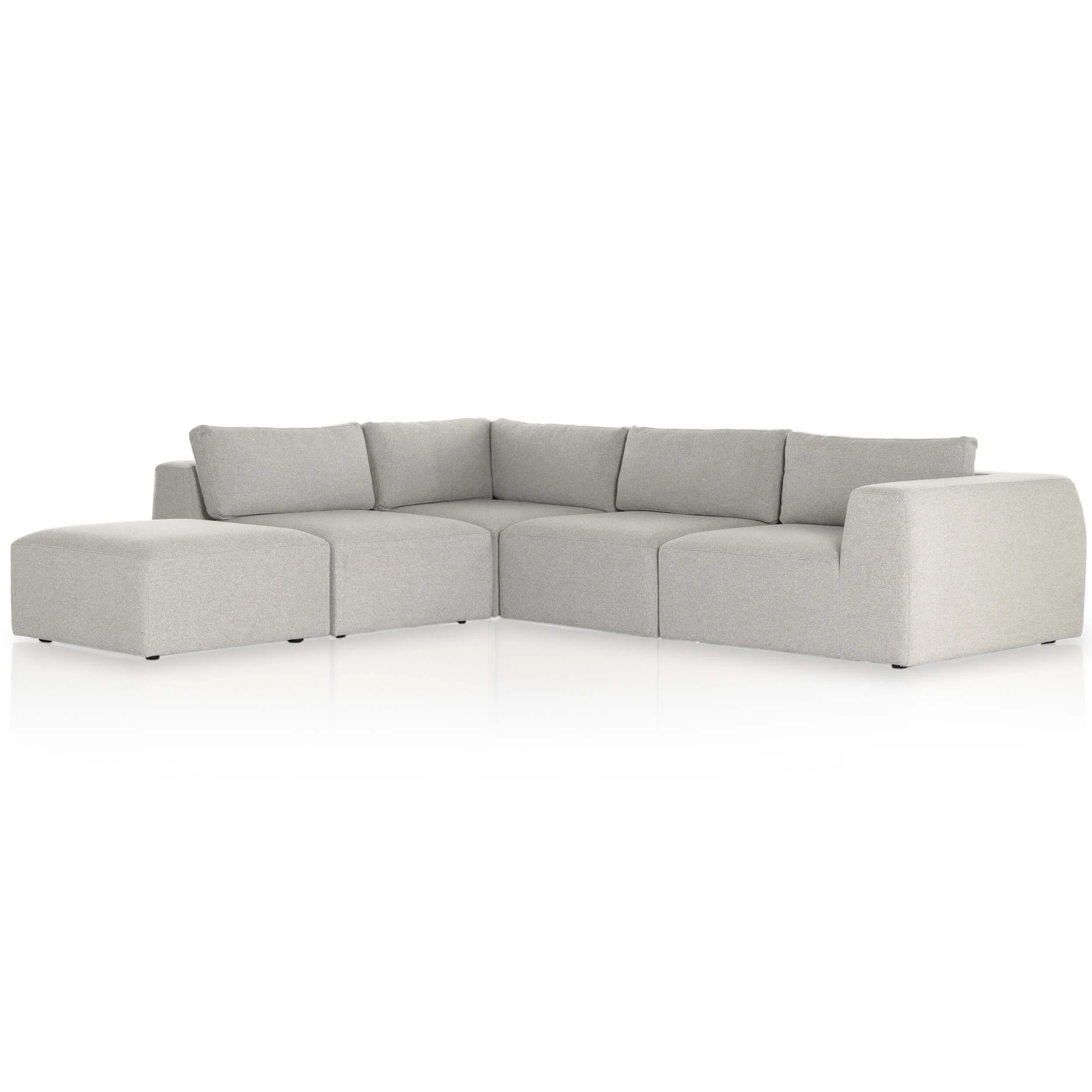 Brylee 4 Piece Sectional w/Ottoman, Torrance Silver