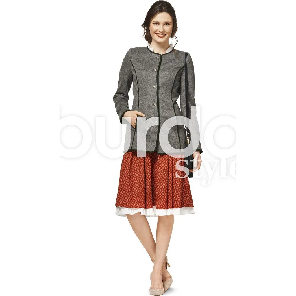 Burda Style Pattern B6465 Women's Collarless Jacket
