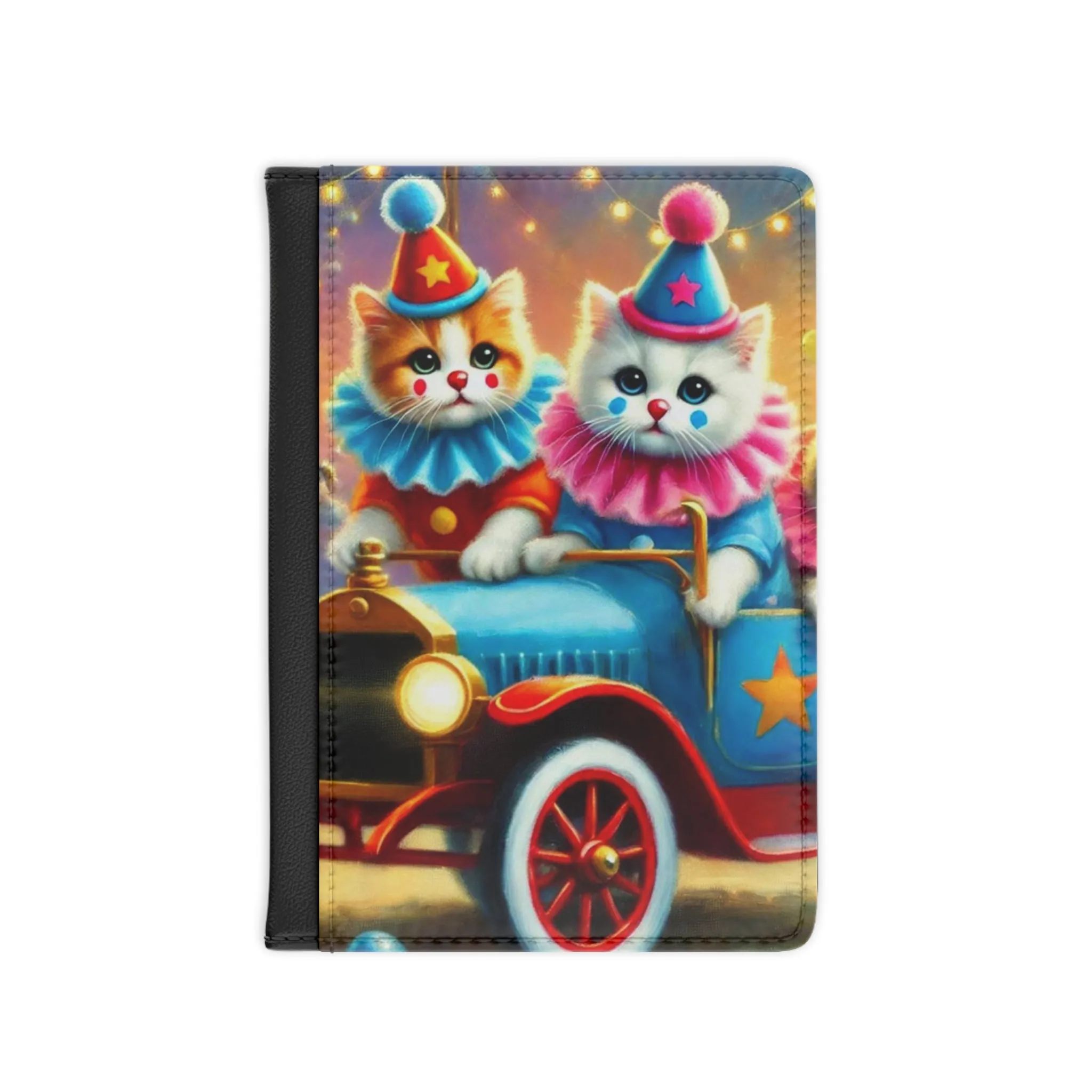 Cat Circus Clown Car - Passport Cover - Travel Wallet