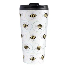 Circling Dainty Bee Pattern Travel Mug