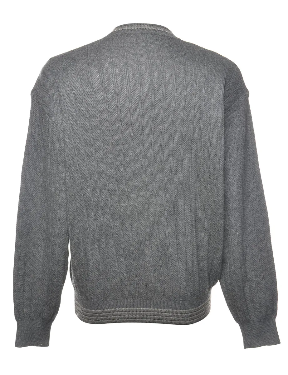 Classic Grey Cardigan - L