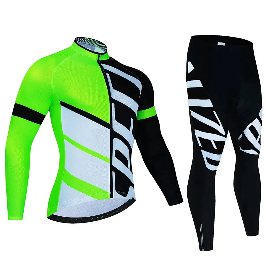 Cycling Team Men's Cycling Jersey Long Sleeve Set MTB Bike Clothing Tenue Velo Homme Bicycle Wear Trouser Cycle Uniform Kit