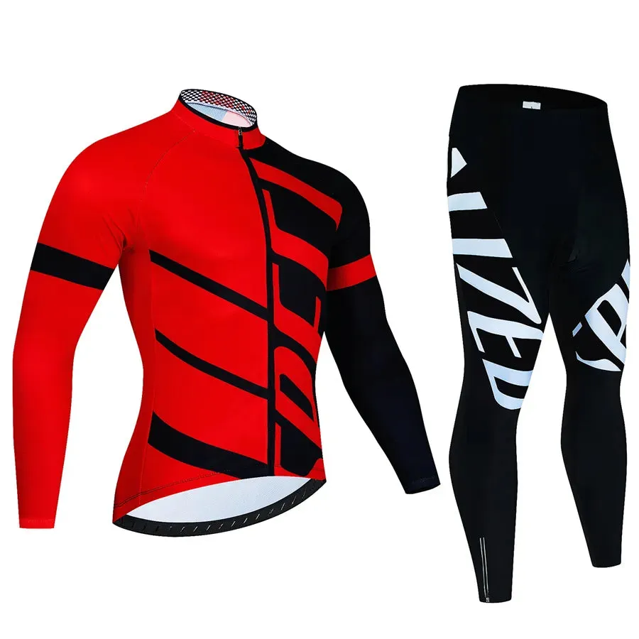 Cycling Team Men's Cycling Jersey Long Sleeve Set MTB Bike Clothing Tenue Velo Homme Bicycle Wear Trouser Cycle Uniform Kit