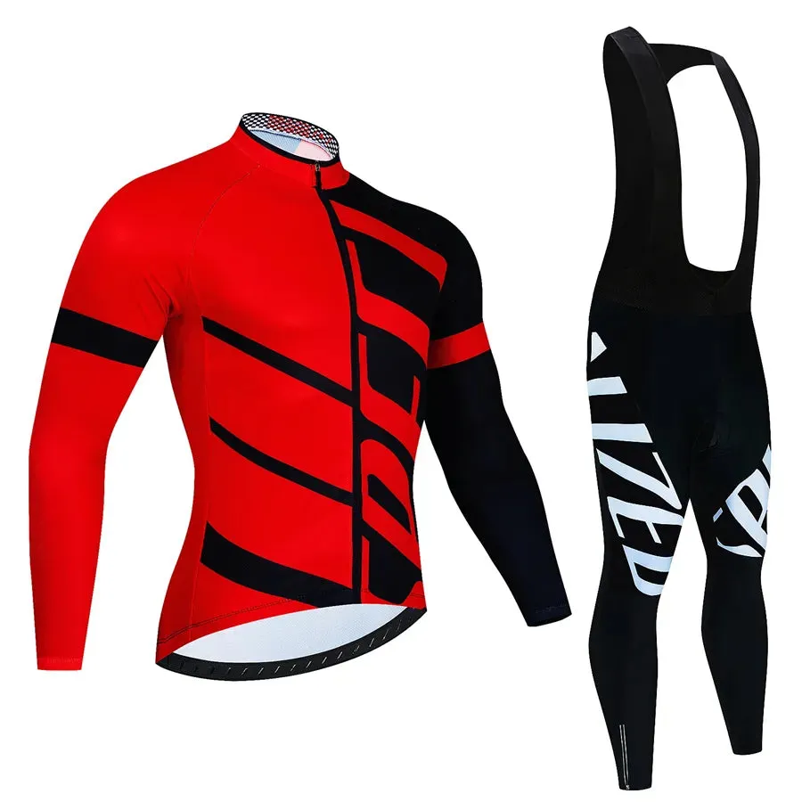Cycling Team Men's Cycling Jersey Long Sleeve Set MTB Bike Clothing Tenue Velo Homme Bicycle Wear Trouser Cycle Uniform Kit