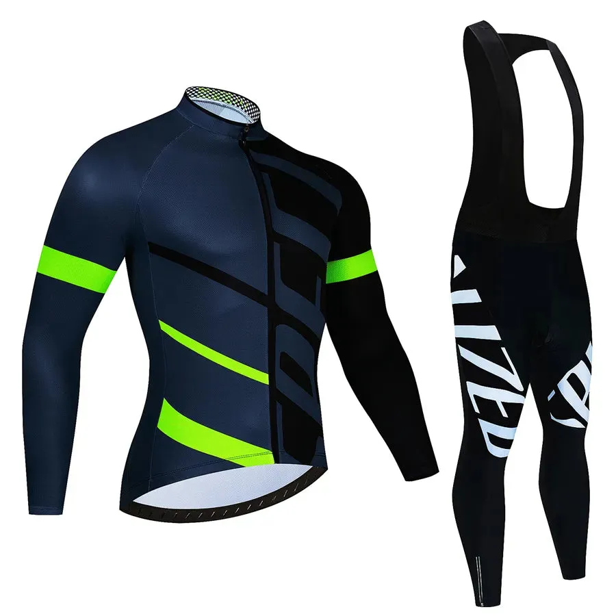 Cycling Team Men's Cycling Jersey Long Sleeve Set MTB Bike Clothing Tenue Velo Homme Bicycle Wear Trouser Cycle Uniform Kit