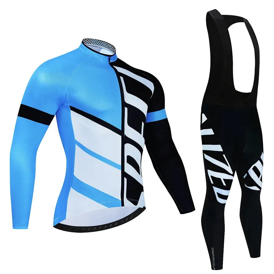 Cycling Team Men's Cycling Jersey Long Sleeve Set MTB Bike Clothing Tenue Velo Homme Bicycle Wear Trouser Cycle Uniform Kit