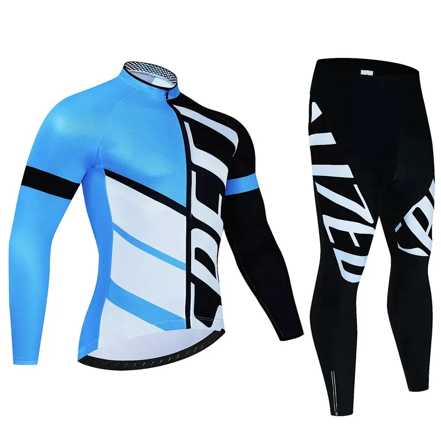 Cycling Team Men's Cycling Jersey Long Sleeve Set MTB Bike Clothing Tenue Velo Homme Bicycle Wear Trouser Cycle Uniform Kit