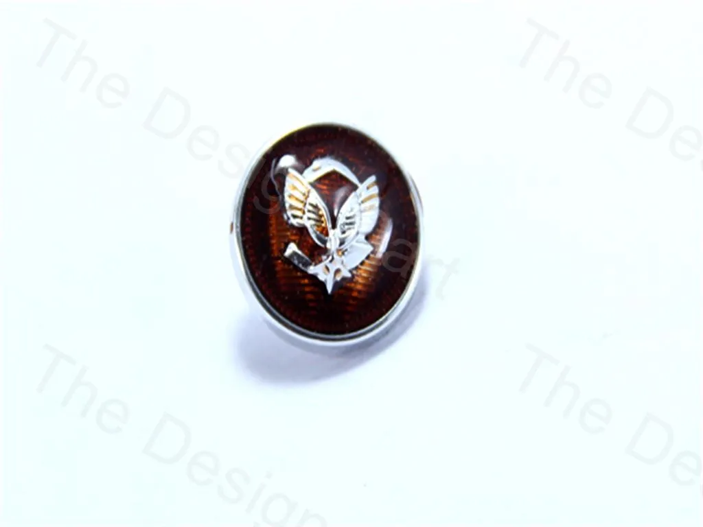 Dark Brown Round Wings Design Designer Suit Buttons