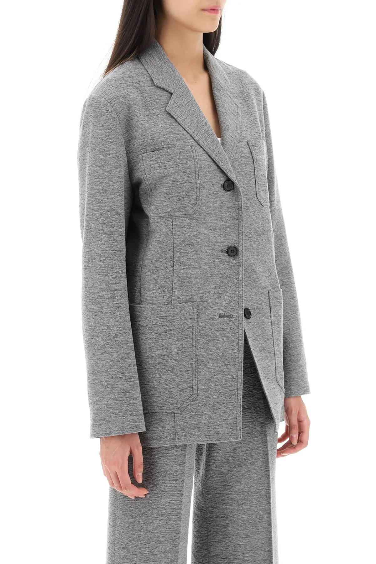 deconstructed single-breasted blazer