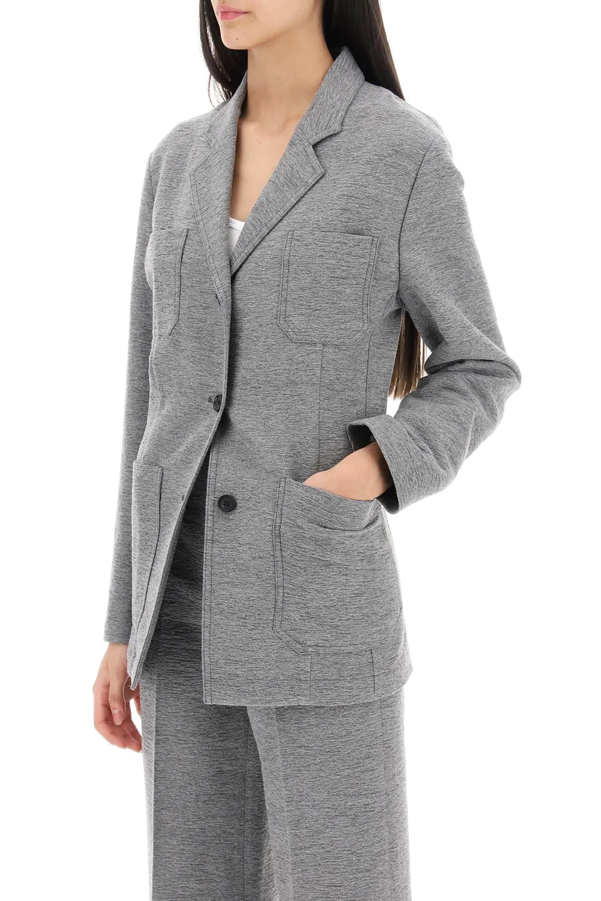 deconstructed single-breasted blazer