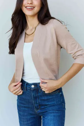 Destiny Cropped Cardigan in Khaki