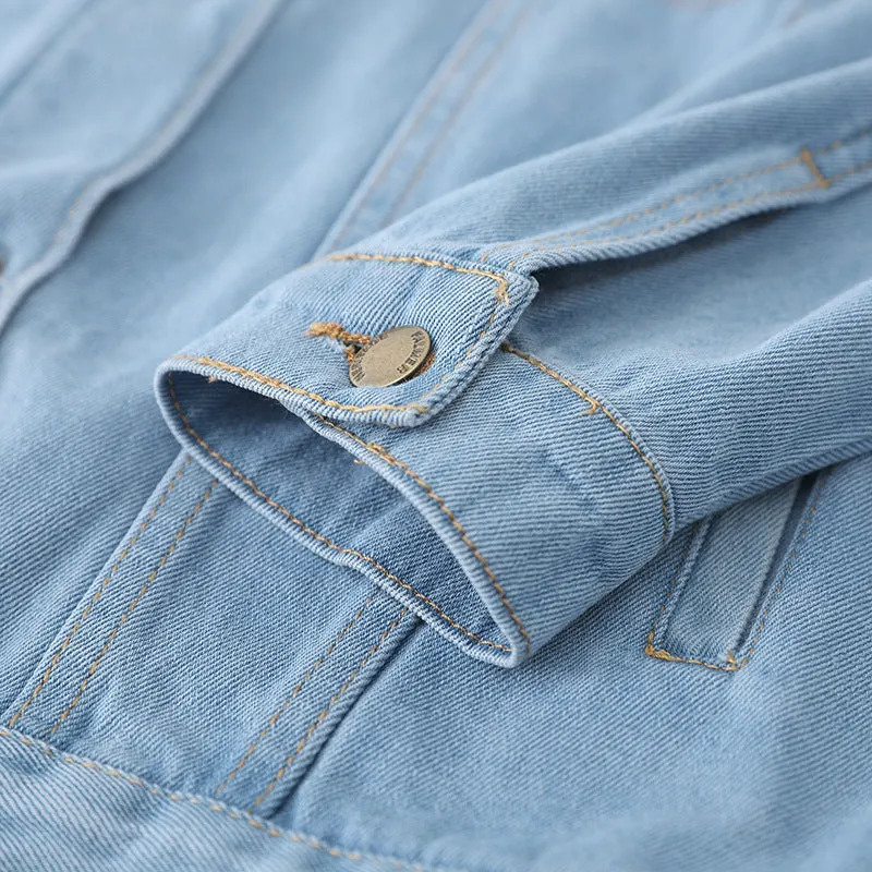 Distressed Long Sleeve Denim Jacket