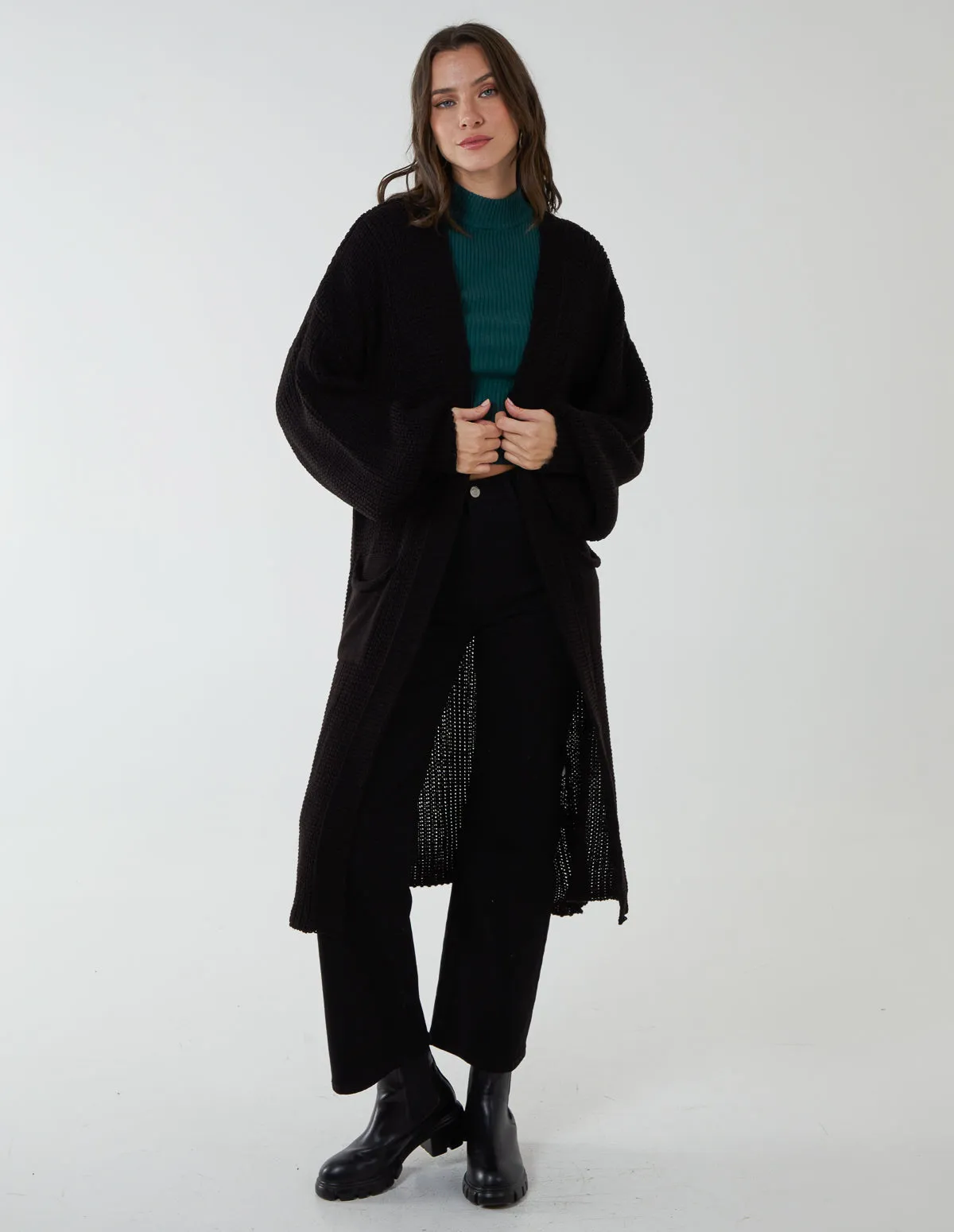 Edge to Edge Knitted Long Cardigan