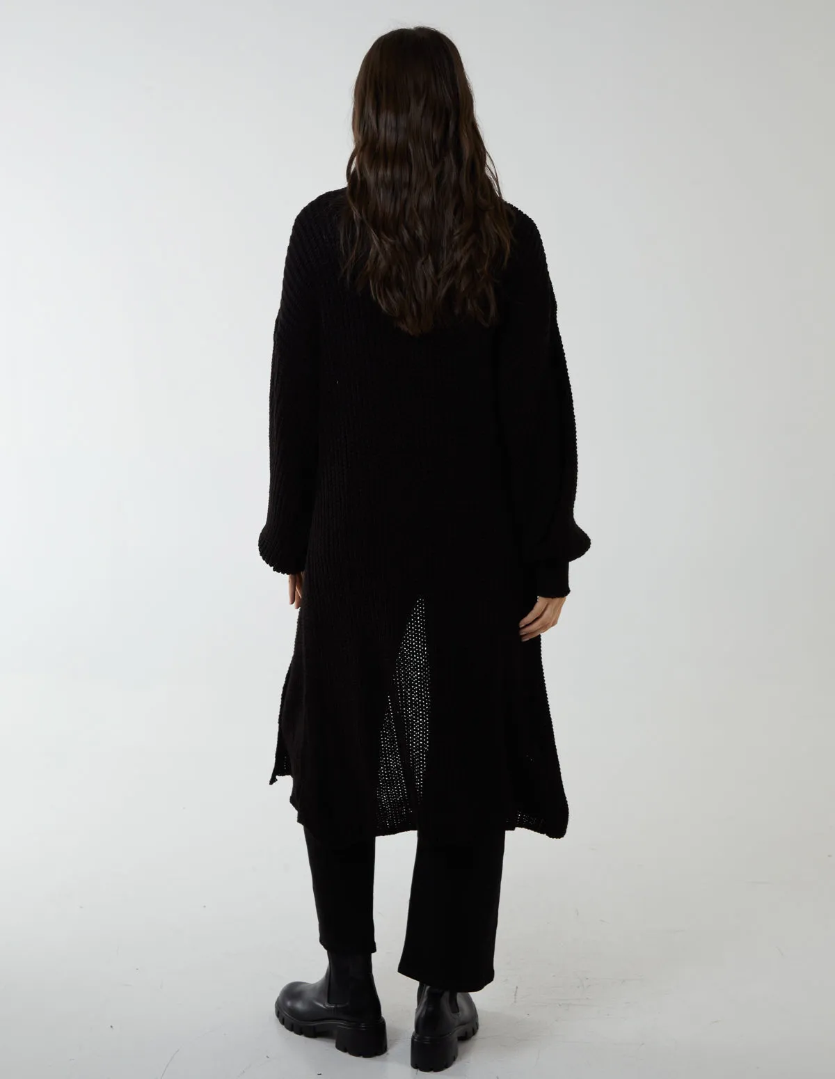 Edge to Edge Knitted Long Cardigan