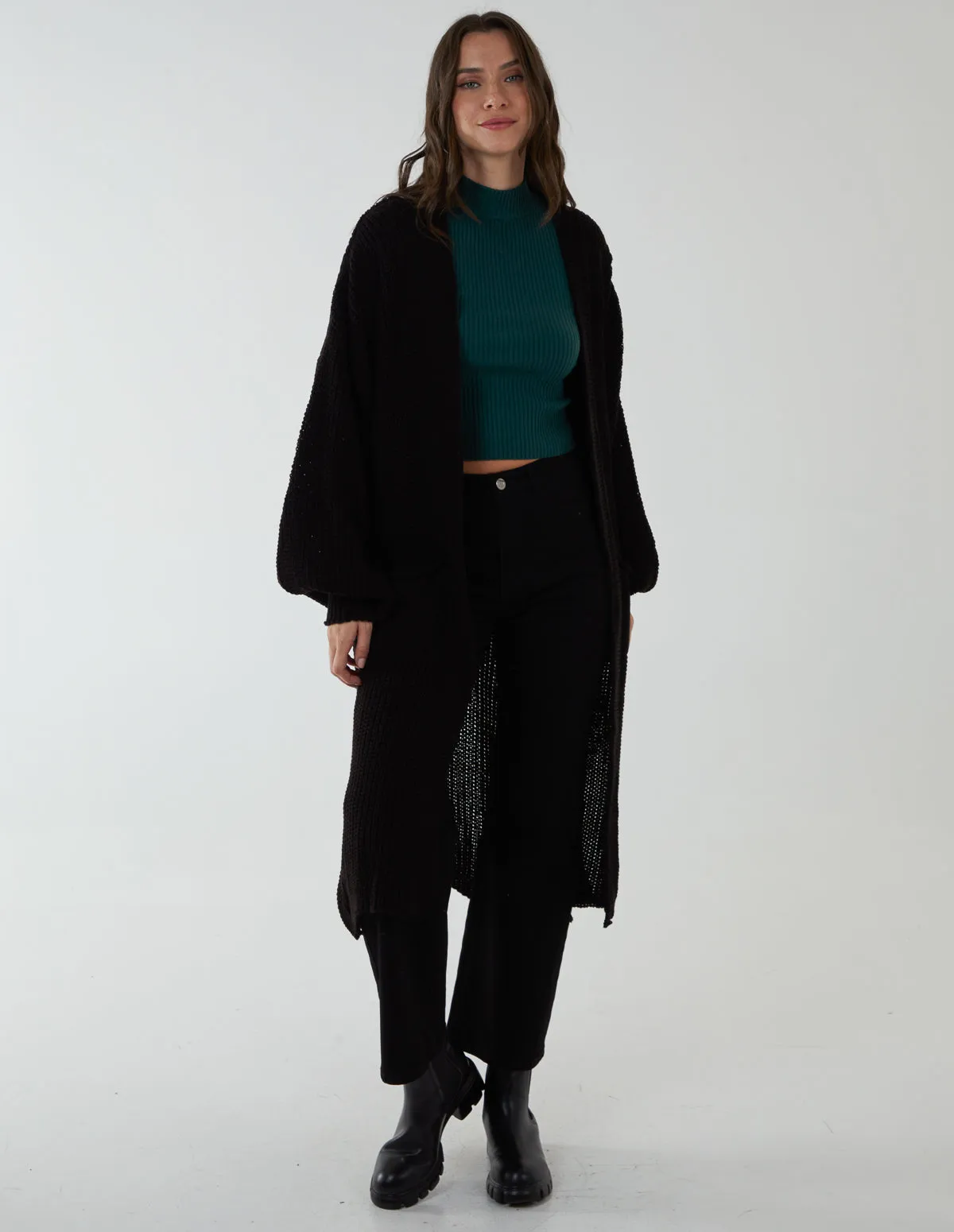 Edge to Edge Knitted Long Cardigan