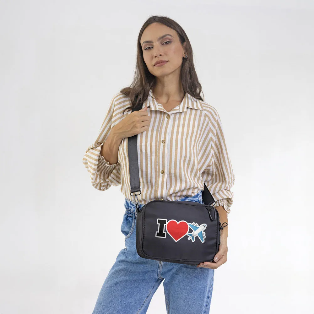 Emoji Heart Plane - Travel Bag