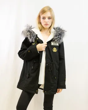 Faux Fur Hooded American style Parka jacket
