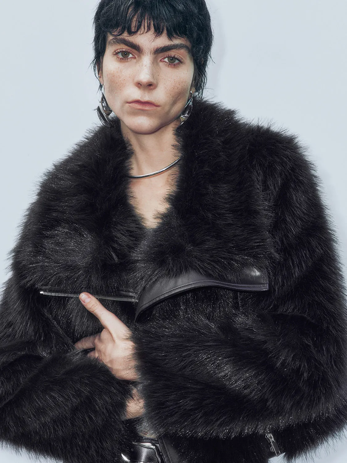 Faux Fur Moto Jackets