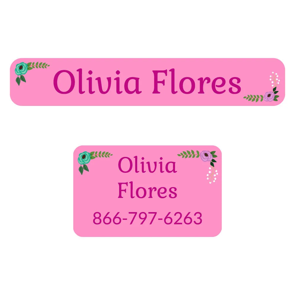 Floral Iron-On Clothing Labels Pack