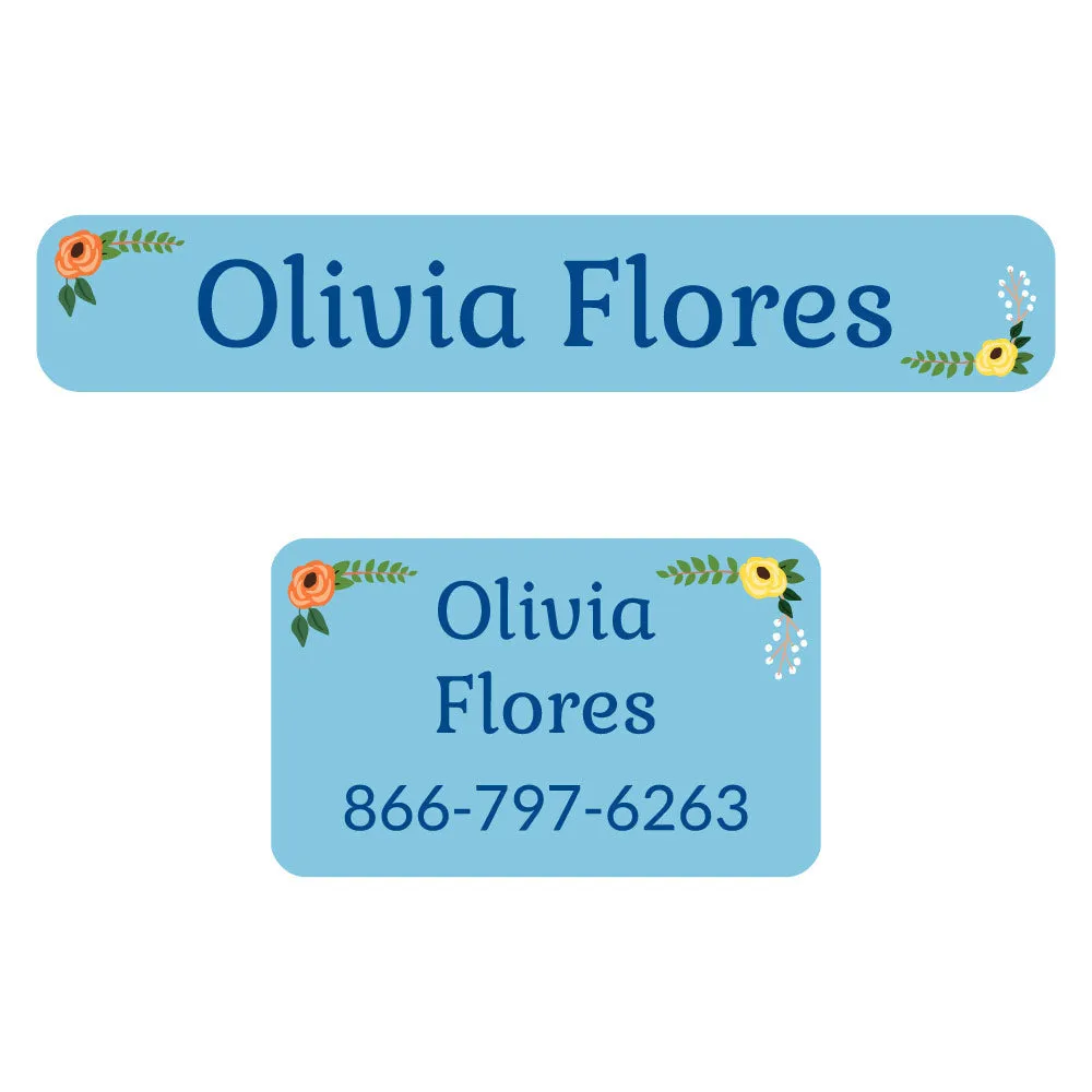 Floral Iron-On Clothing Labels Pack