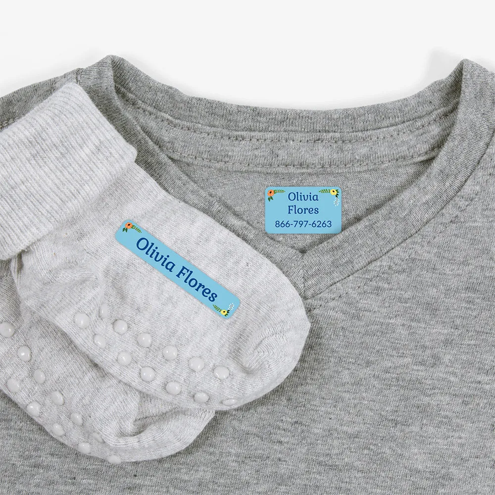 Floral Iron-On Clothing Labels Pack