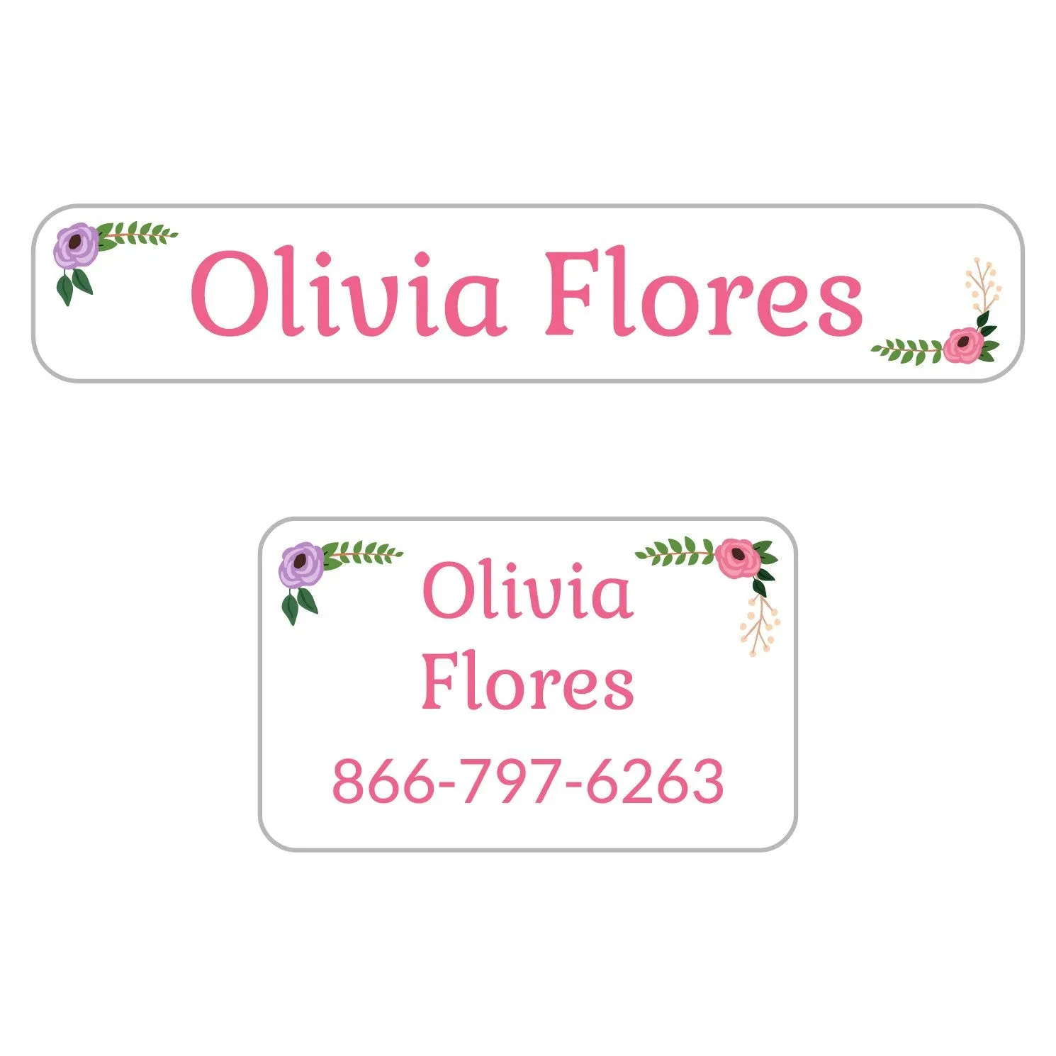 Floral Iron-On Clothing Labels Pack