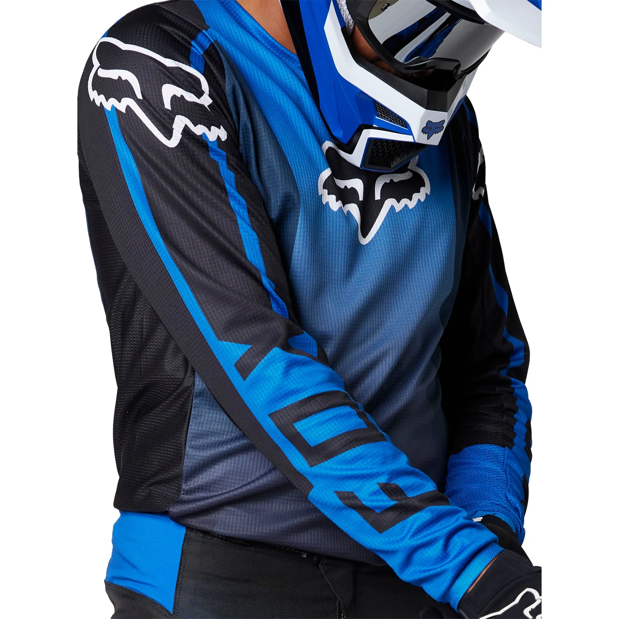 Fox Racing  Mens 180 Leed Jersey Lightweight Fit Sleeve Cuffs Soft Comfort Blue